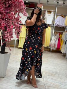 Colorful Drop Shoulder Long Dress - Image 10