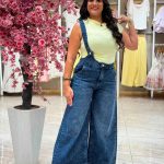 Wide Leg One Strap Jeans Jumpsuit