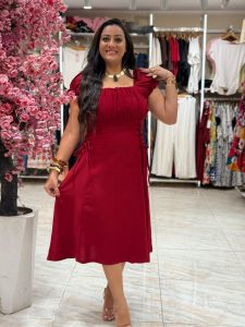 ⁦Short Sleeve Dress with a Tie-waist⁩ - الصورة ⁦9⁩