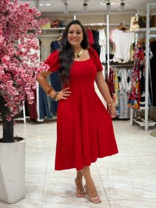 Short Sleeve Plain Color Long Dress - Image 11