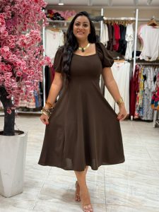 Short Sleeve Plain Color Long Dress - Image 6