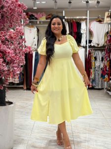 Short Sleeve Plain Color Long Dress - Image 10