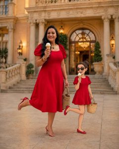 Short Sleeve Plain Color Long Dress