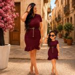 Short Sleeve Side Ruffle Short Dress