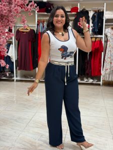⁦Sleeveless Jeans Dog T-shirt⁩ - الصورة ⁦4⁩
