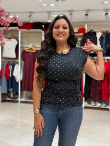 ⁦Short Sleeve Polka Dots T-shirt⁩ - الصورة ⁦4⁩