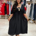 Long Dress Featuring a Drawstring Waist Seashell Accessories