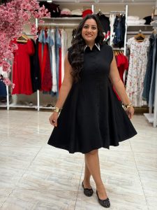 ⁦Sleeveless Plain Color Short Dress⁩ - الصورة ⁦10⁩