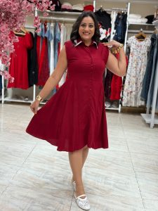 ⁦Sleeveless Plain Color Short Dress⁩ - الصورة ⁦6⁩