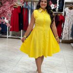 Sleeveless Plain Color Short Dress