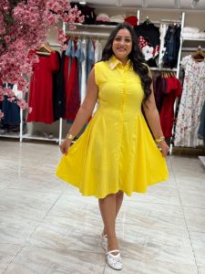 Sleeveless Plain Color Short Dress