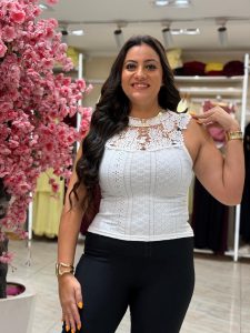 White Guipure Sleeveless Top