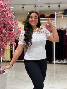 White Off Shoulder Guipure Top
