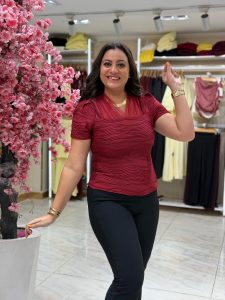 ⁦Short-sleeved Blouse with a Chiffon Bodice⁩ - الصورة ⁦3⁩