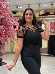 Short Sleeve Black Blouse - Image 3