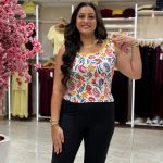 Sleeveless Colorful Flowers Top