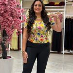 Short Sleeve Colorful Flowers Top