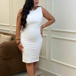 Sleeveless Plain Color Short Dress