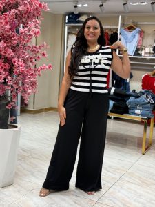Wide Black Elasticated Waist Pants with Drawstring - Image 3