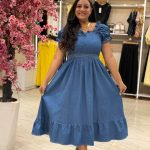 Short Sleeve Long Jeans Dress