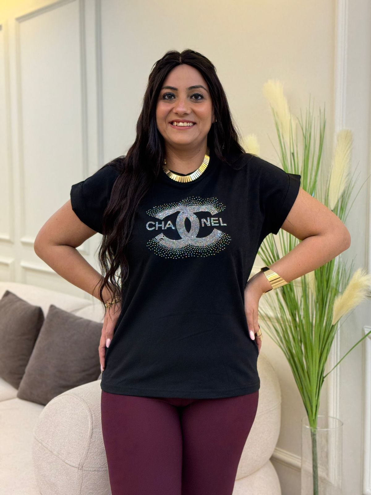 WhatsApp Image 2026-03-25 at 4.29.27 PM (4) Black Oversized CHANNEL T-shirt - Image 1