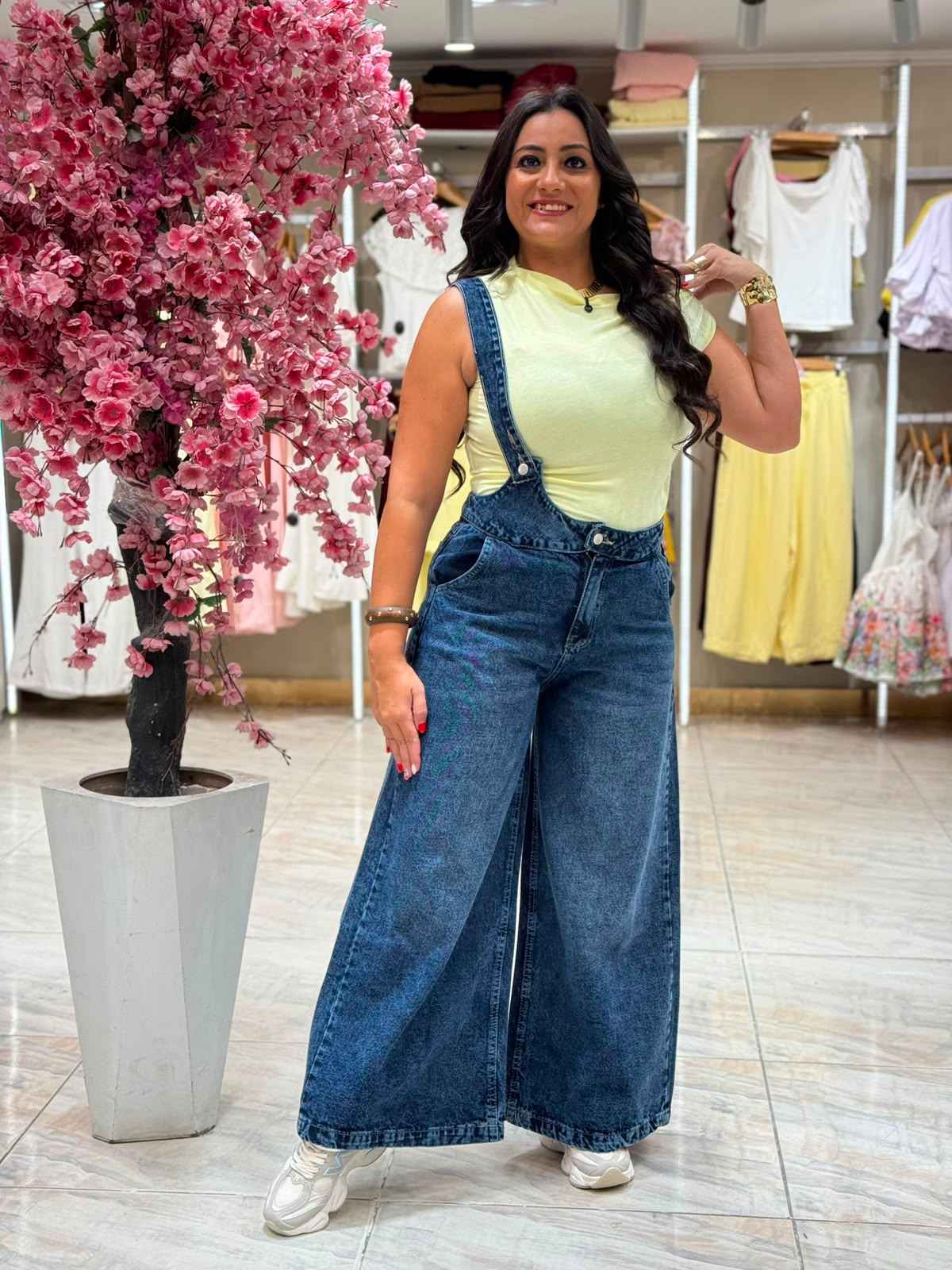 WhatsApp Image 2026-07-29 at 4.57.54 PM (2)_54_11zon Wide Leg One Strap Jeans Jumpsuit - الصورة 1