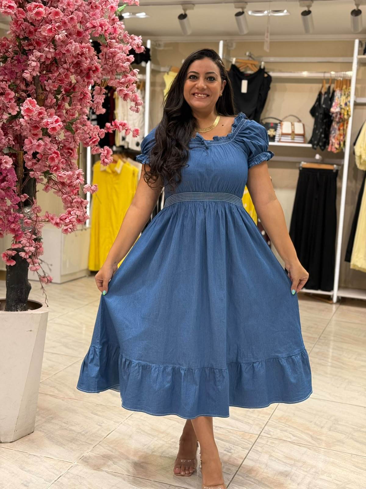 WhatsApp Image 2026-09-16 at 4.31.59 PM_11zon Short Sleeve Long Jeans Dress - Image 1